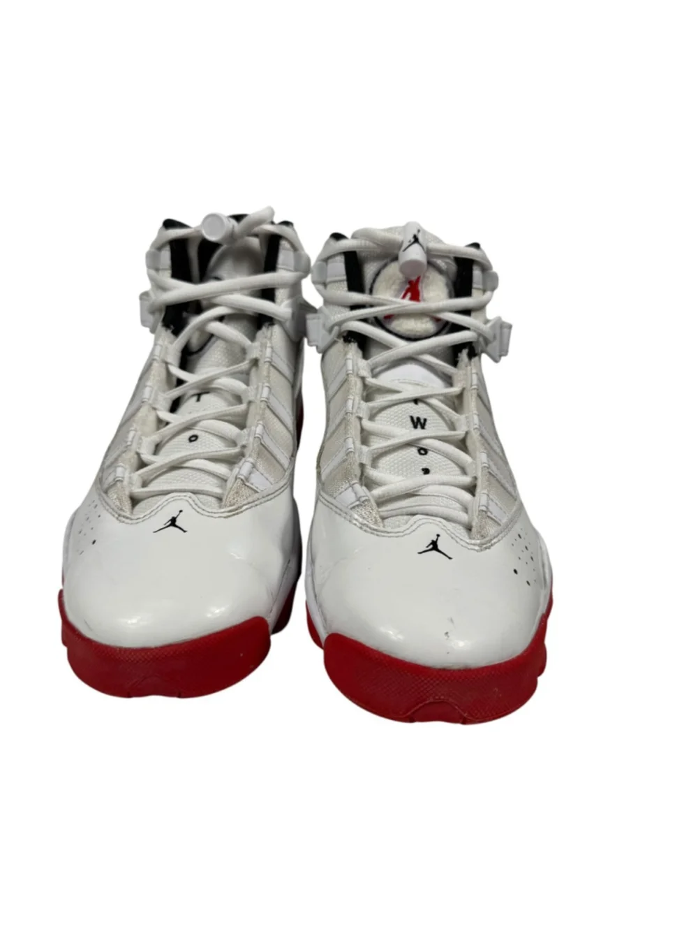Jordan 6 Rings Home Basketball Shoes White Varsity Red Black Size 7Y 323419-160